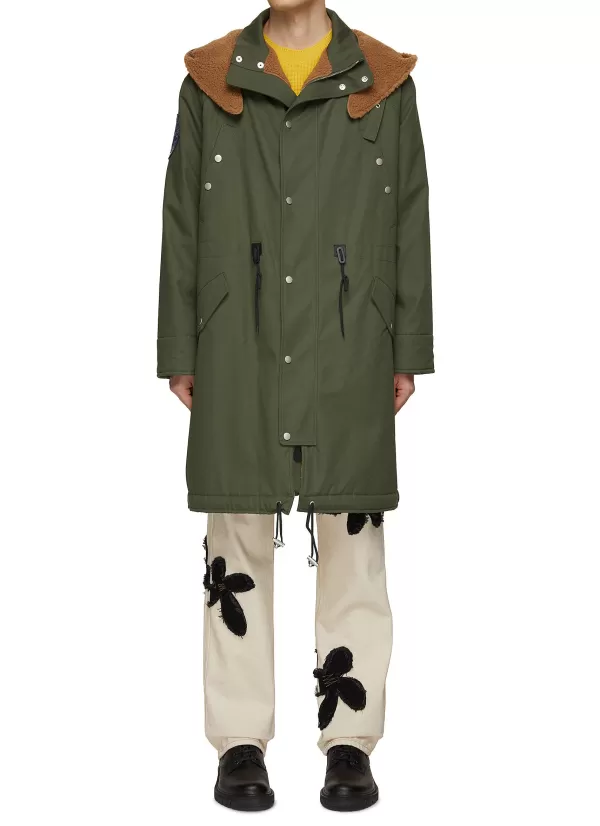 Coats>KENZO Logo Patch Hooded Parka