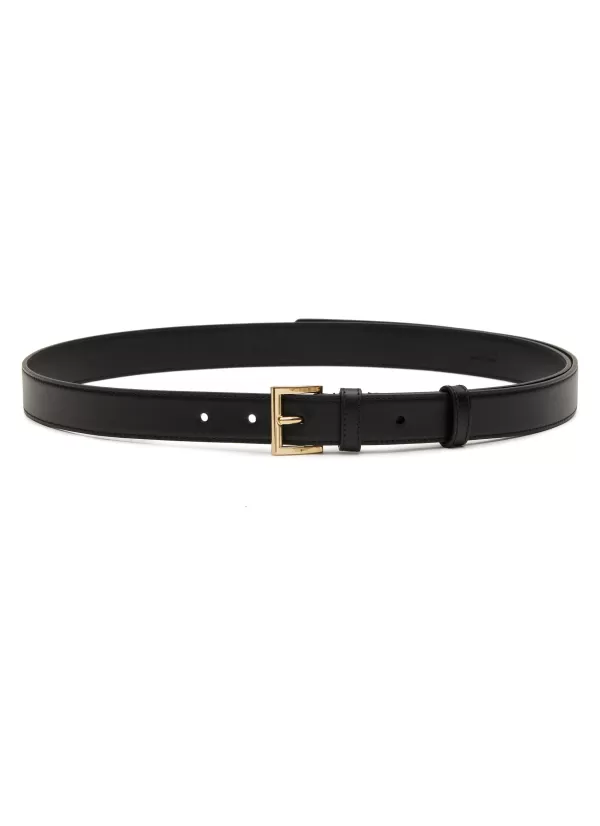 Belts>PRADA Logo Plaque Calfskin Leather Belt