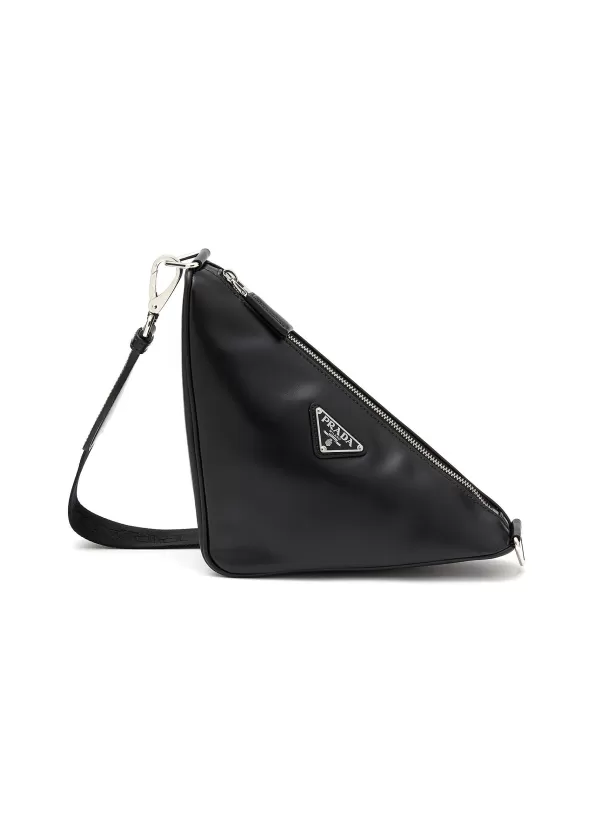 Crossbody>PRADA Logo Plaque Leather Triangular Bag