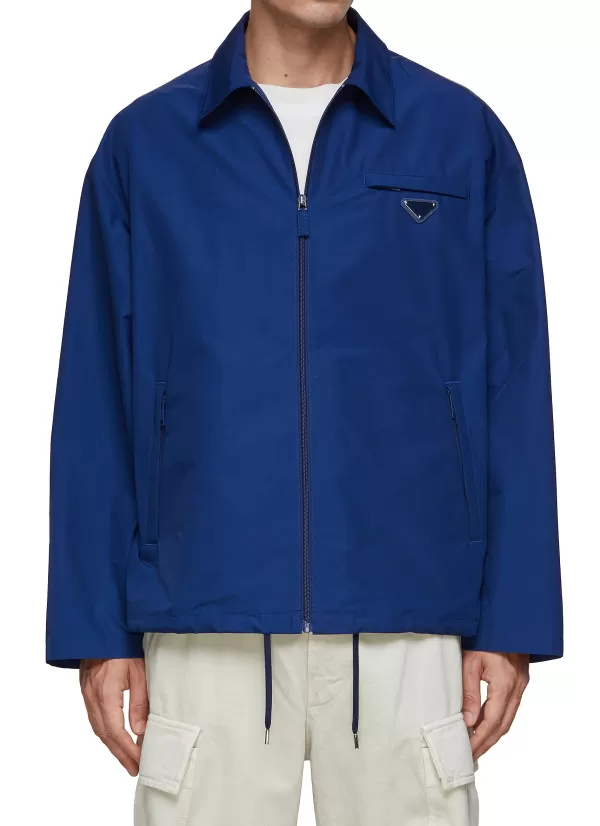 Jackets>PRADA Logo Plaque Shirt Jacket