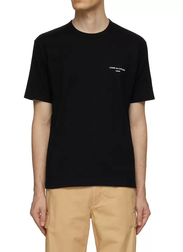 T-Shirts>COMME DES GARÇONS HOMME Logo Print Cotton T-Shirt