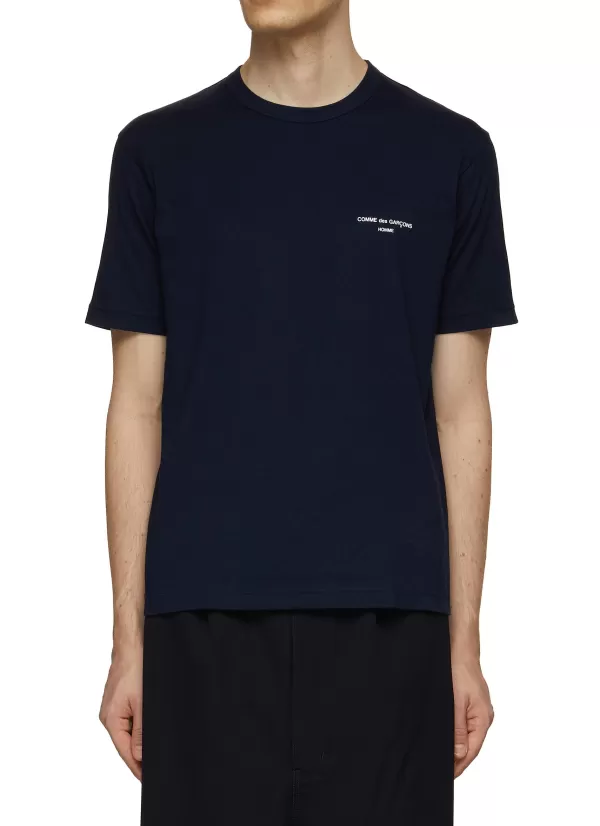 T-Shirts>COMME DES GARÇONS HOMME Logo Print Cotton T-Shirt