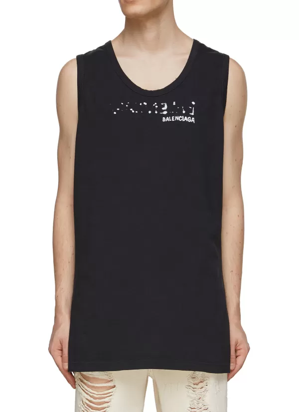 T-Shirts>BALENCIAGA Logo Tank Top