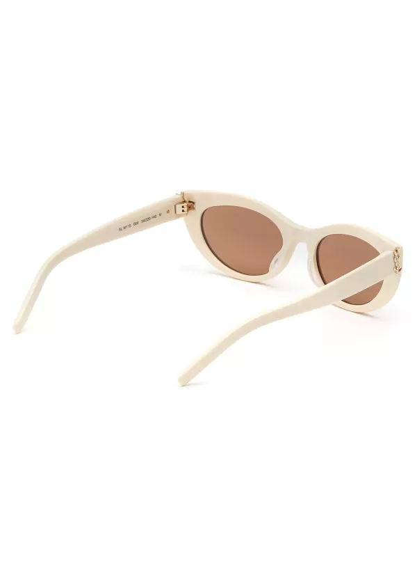 Eyewear>SAINT LAURENT Logo Thick Acetate Sunglasses