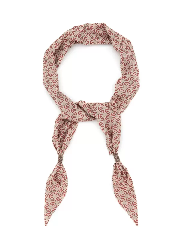 Scarves & Wraps>BRUNELLO CUCINELLI Long Printed Silk Scarf