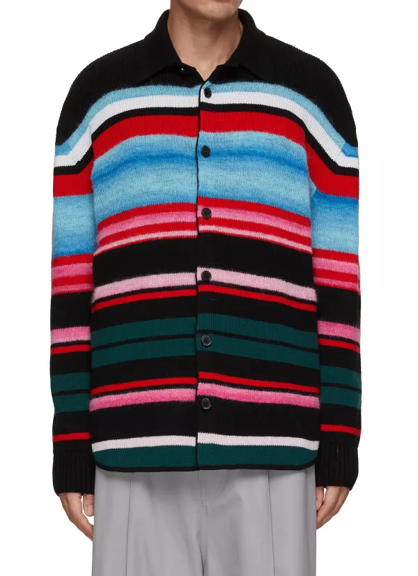 Shirts>MISSONI Long Sleeve Striped Wool Shirt