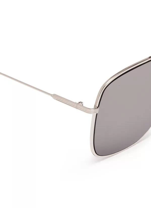 Eyewear>VICTORIA BECKHAM Loop Navigator' Metal Square Aviator Sunglasses