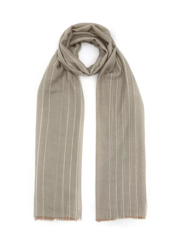 Scarves & Wraps>JOVENS Loopie Stripe Cashmere Scarf