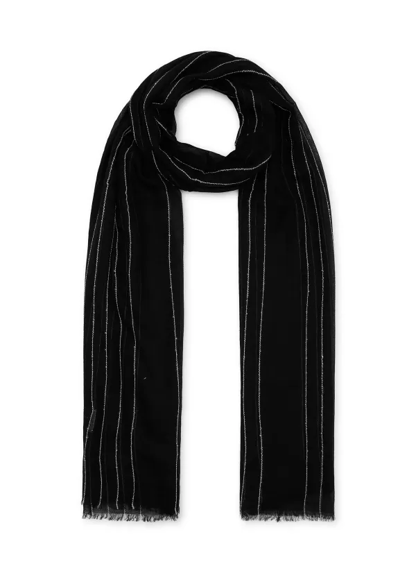 Scarves & Wraps>JOVENS Loopie Stripe Cashmere Scarf