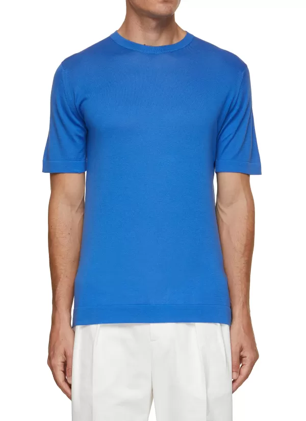 T-Shirts>JOHN SMEDLEY Lorca Sea Island Cotton T-Shirt