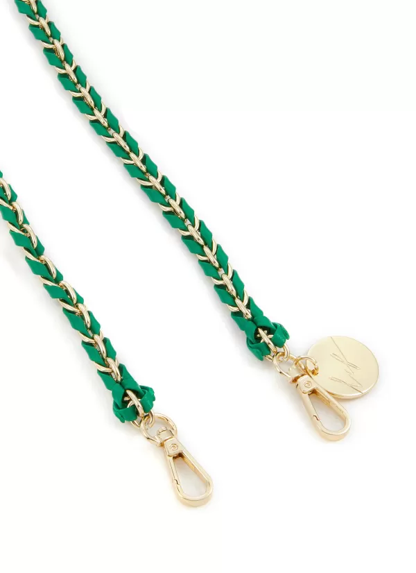 Tech Accessories>LA COQUE FRANCAISE Lou Leather Braided Phone Strap — Green