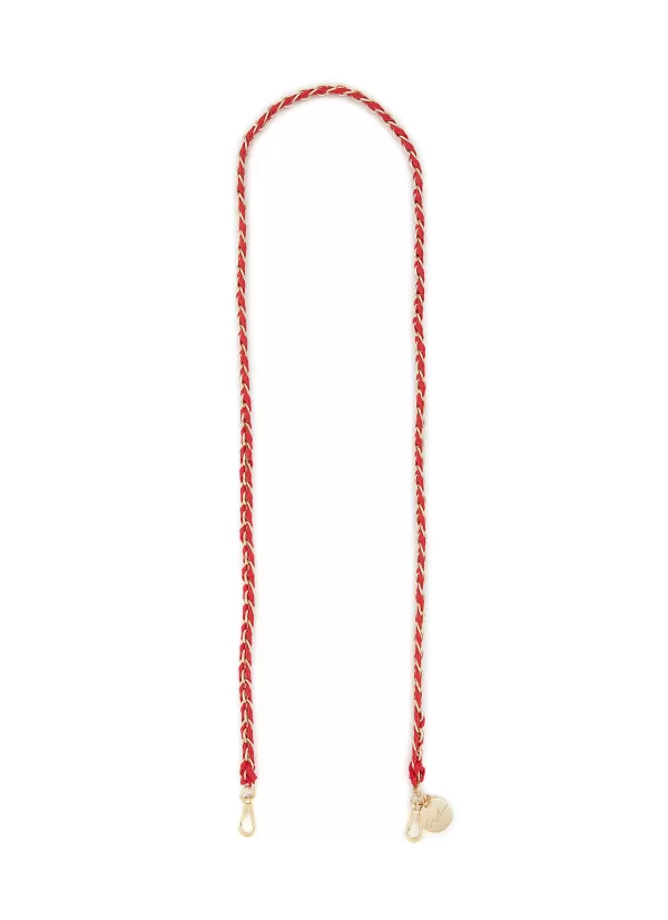 Tech Accessories>LA COQUE FRANCAISE Lou Leather Braided Phone Strap — Red