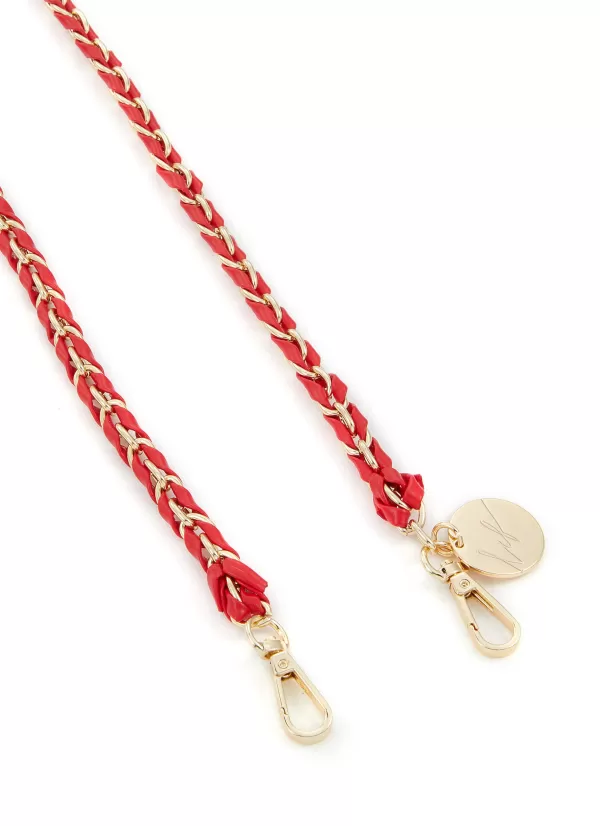 Tech Accessories>LA COQUE FRANCAISE Lou Leather Braided Phone Strap — Red