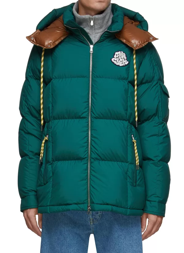 Jackets>MONCLER Mariveles' Detachable Hood Embroidered Logo Patch Puffer Jacket