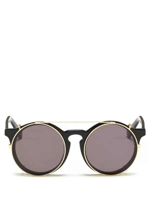 Eyewear>SUNDAY SOMEWHERE Matahari' Clip-On Wire Rim Round Sunglasses