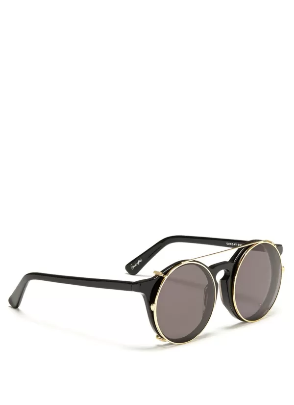 Eyewear>SUNDAY SOMEWHERE Matahari' Clip-On Wire Rim Round Sunglasses