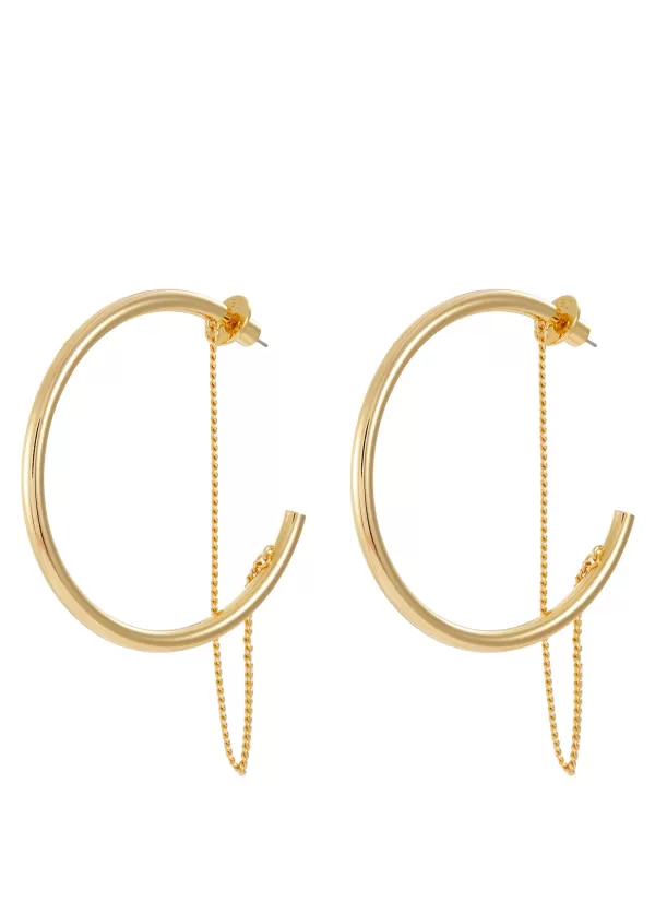 Fashion Jewellery>DEMARSON Maxi Miley 12K Gold Plated Hoop Earrings