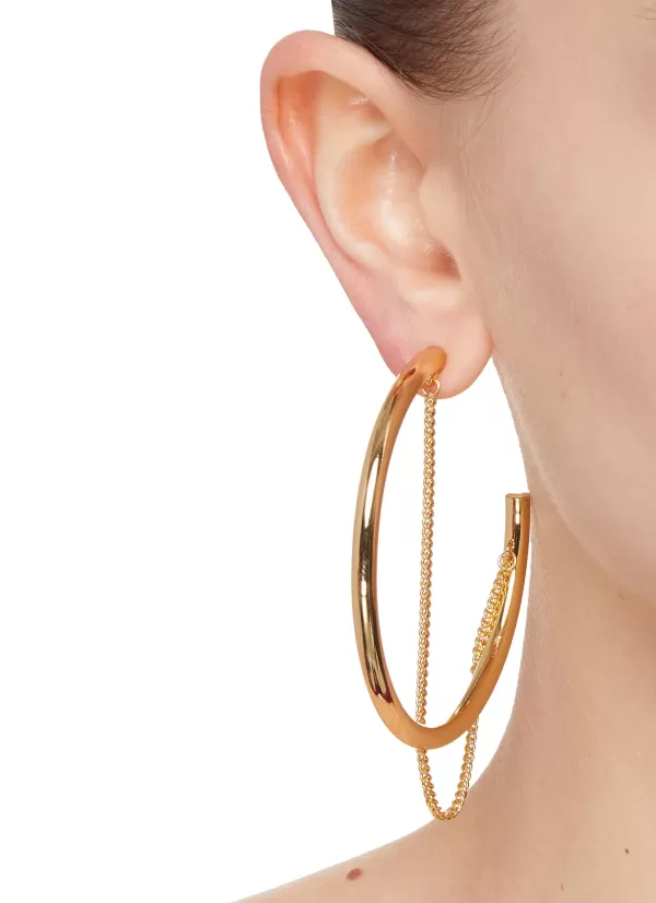 Fashion Jewellery>DEMARSON Maxi Miley 12K Gold Plated Hoop Earrings