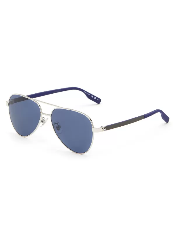 Eyewear>MONTBLANC Mb0182S Metal Aviator Sunglasses