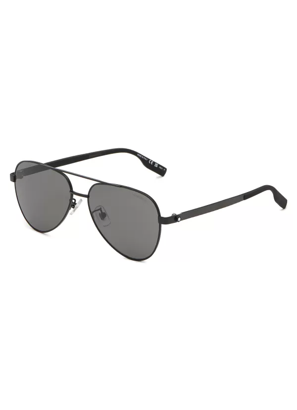 Eyewear>MONTBLANC Mb0182S Metal Aviator Sunglasses