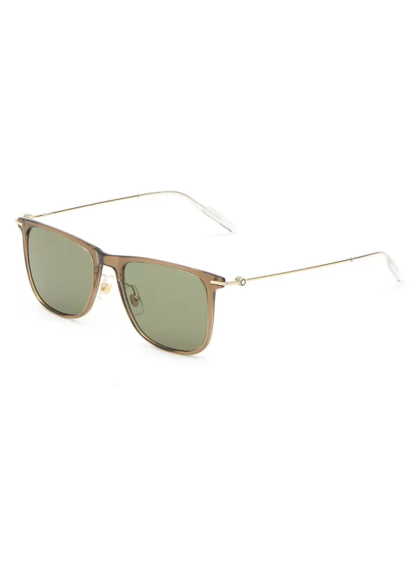 Eyewear>MONTBLANC Mb0206O Acetate Metal Square Sunglasses