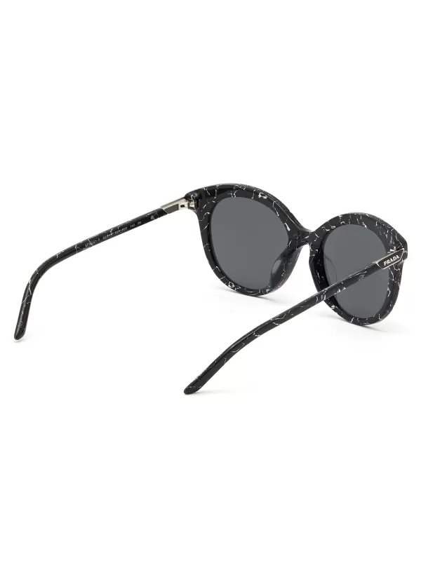 Eyewear>PRADA Metal Angular Frame Sunglasses