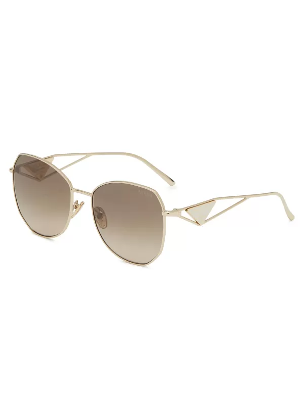 Eyewear>PRADA Metal Angular Sunglasses