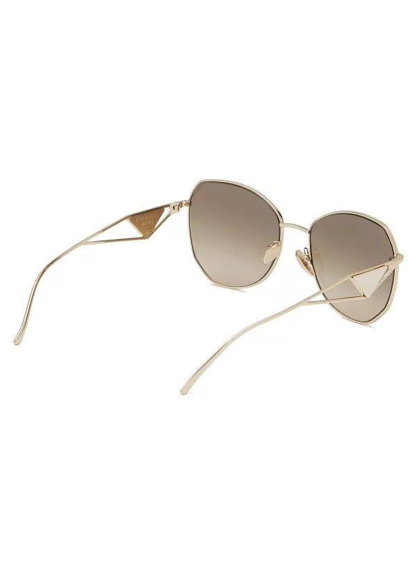 Eyewear>PRADA Metal Angular Sunglasses