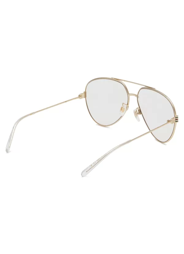 Eyewear>GUCCI Metal Aviator Optical Glasses