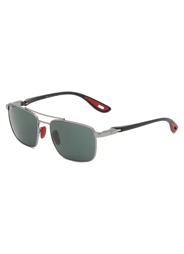 Eyewear>RAY BAN Metal Aviator Square Sunglasses