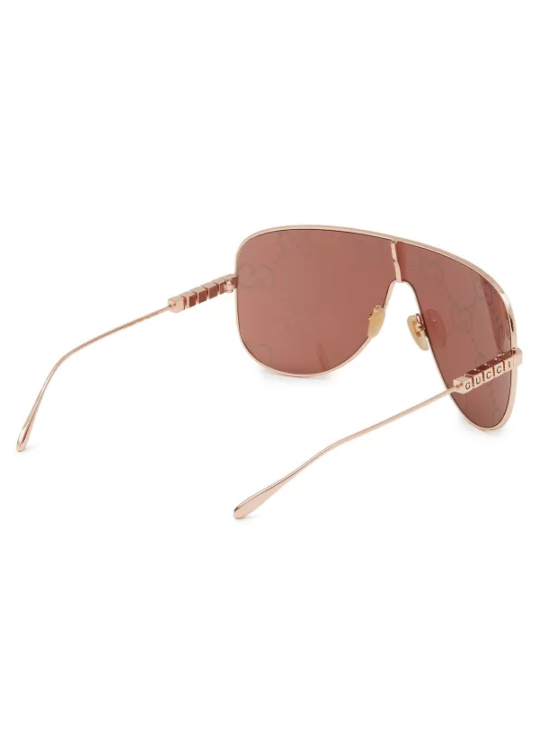 Eyewear>GUCCI Metal Aviator Sunglasses