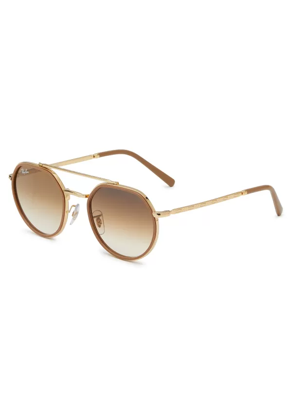 Eyewear>RAY BAN Metal Geometric Sunglasses