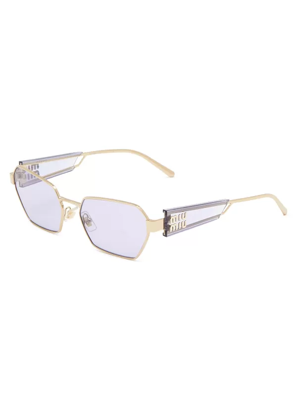 Eyewear>MIU MIU Metal Geometric Sunglasses