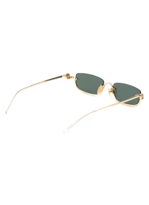 Eyewear>GUCCI Metal Half Frame Sunglasses