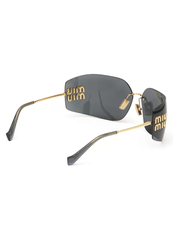 Eyewear>MIU MIU Metal Irregular Sunglasses