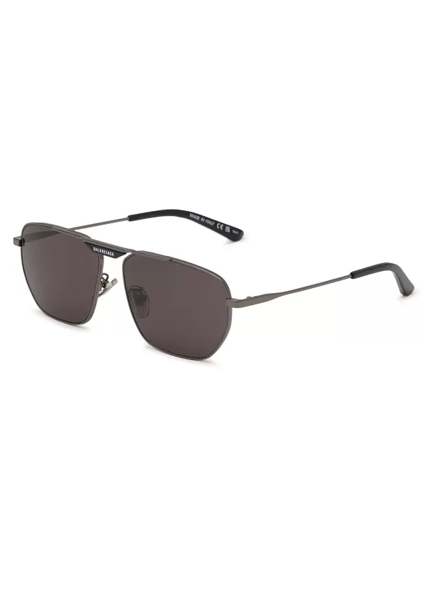 Eyewear>BALENCIAGA Metal Navigator Sunglasses