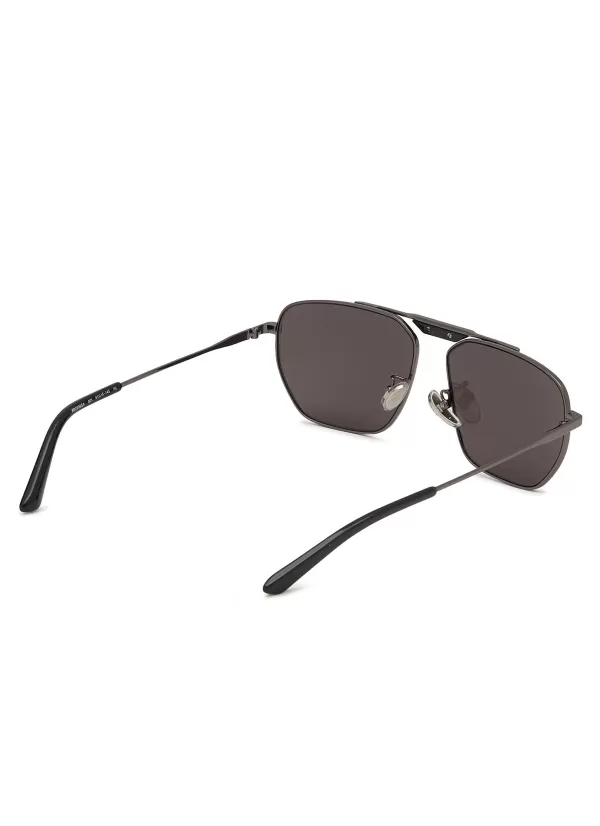 Eyewear>BALENCIAGA Metal Navigator Sunglasses