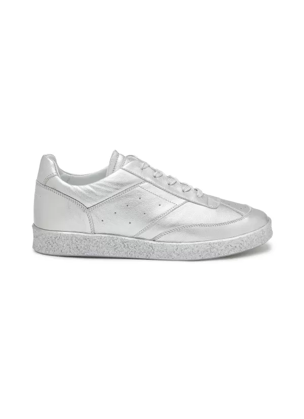 Sneakers>MM6 MAISON MARGIELA Metallic Leather Sneakers