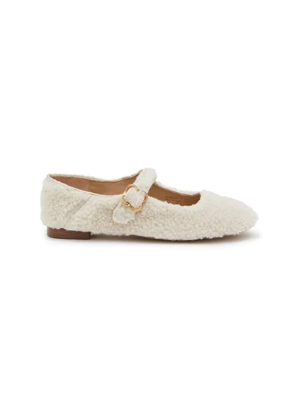 Shoes>SAM EDELMAN Michael Shearling Kids Mary Jane Flats