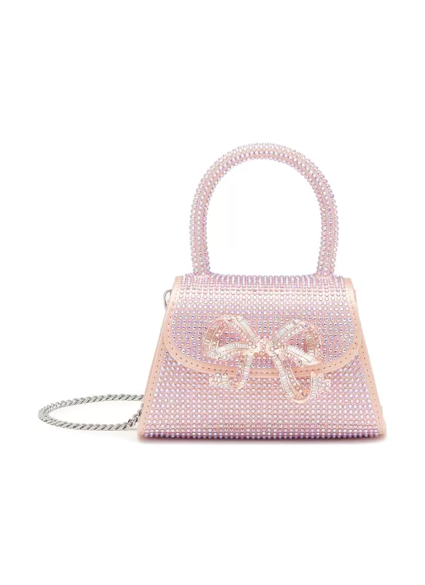 Crossbody>SELF-PORTRAIT Micro Bow Rhinestone Hobo Bag