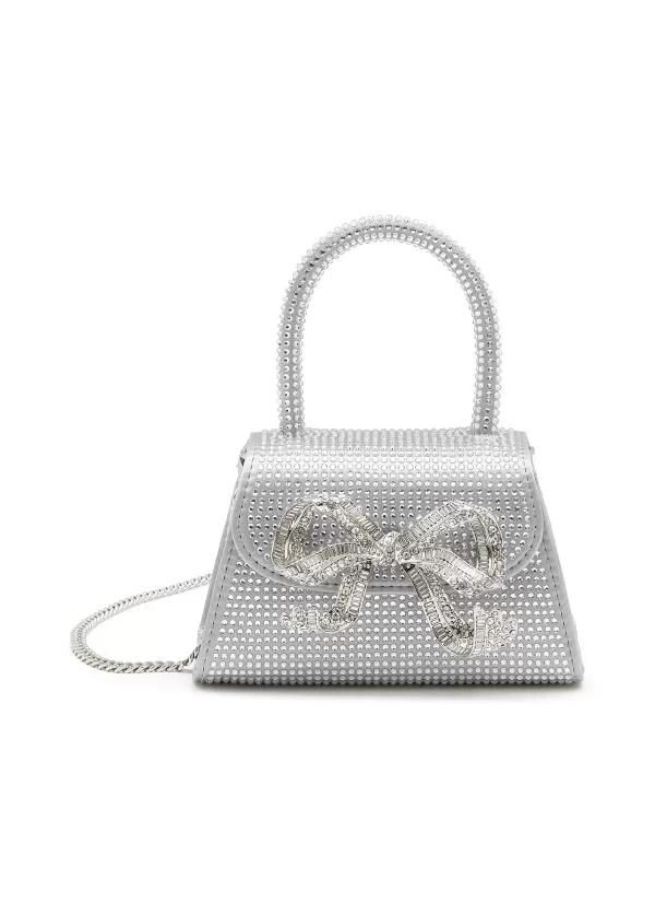 Crossbody>SELF-PORTRAIT Micro Bow Rhinestone Hobo Bag