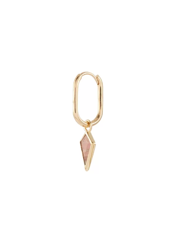 Fashion Jewellery>MÉTIER BY TOMFOOLERY Midi Oval 9K Gold Rhodochrosite Single Earring