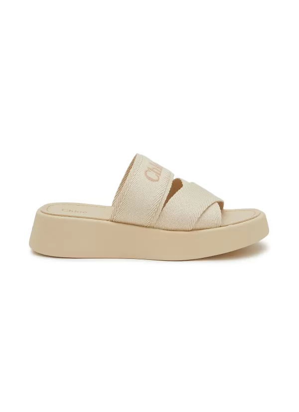 Slides>CHLOÉ Mila Linen Slides