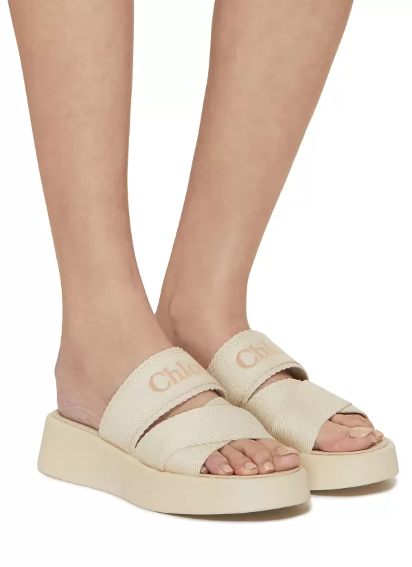 Slides>CHLOÉ Mila Linen Slides