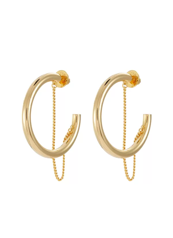 Fashion Jewellery>DEMARSON Miley 12K Gold Plated Half Hoop Earrings