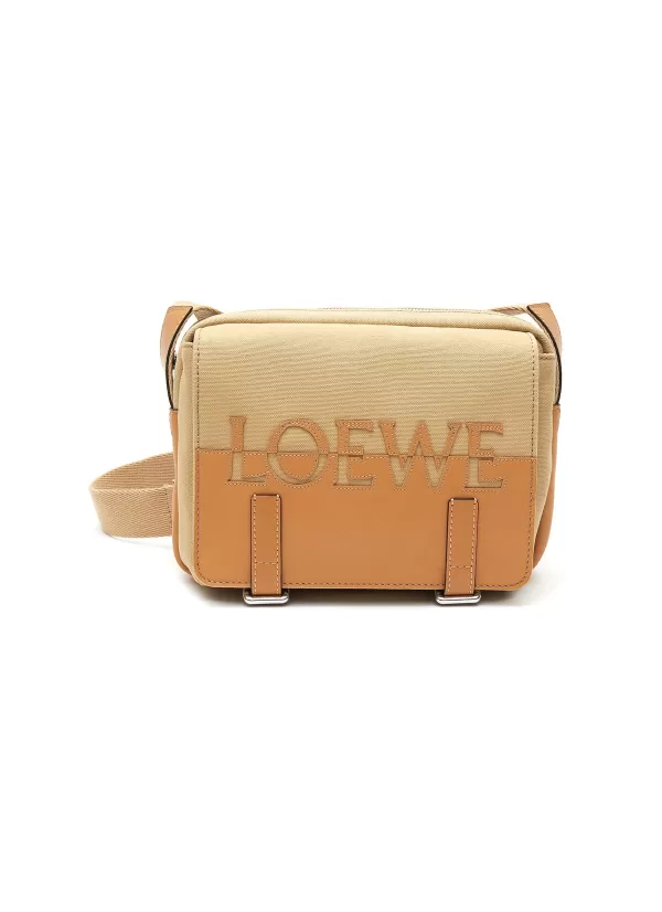 Shoulder Bags>LOEWE Military Xs' Leather Trim Canvas Messenger Bag