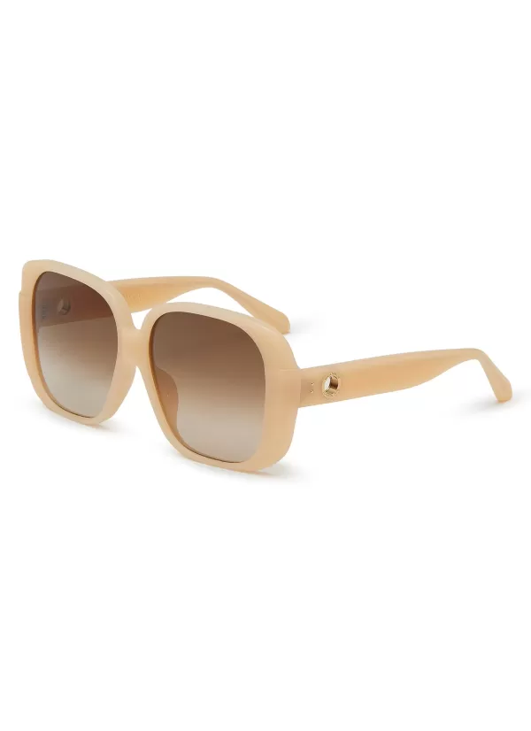 Eyewear>LINDA FARROW Mima Acetate Thick Square Sunglasses