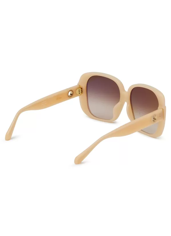 Eyewear>LINDA FARROW Mima Acetate Thick Square Sunglasses