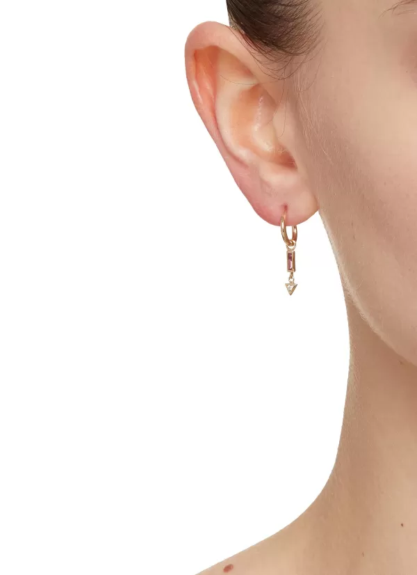 Fashion Jewellery>MÉTIER BY TOMFOOLERY Mini 2.1 Az Plaque Single Hoop Earring