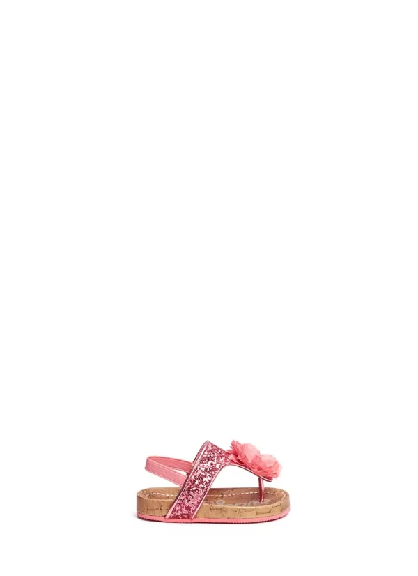 Shoes>LUCKY SOLE Mini Bloom' Infant Glitter Flower Applique Sandals